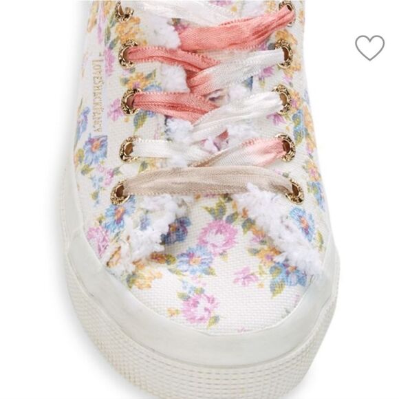Superga x LoveShackFancy 2750 Flower Fringed Sneakers Sz 8 - Picture 7 of 16